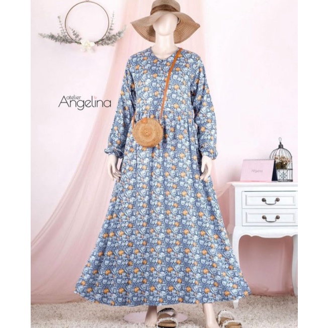 Atelier Angelina Sarah Dress Baseball Blue Jeans size XS baru bukan preloved