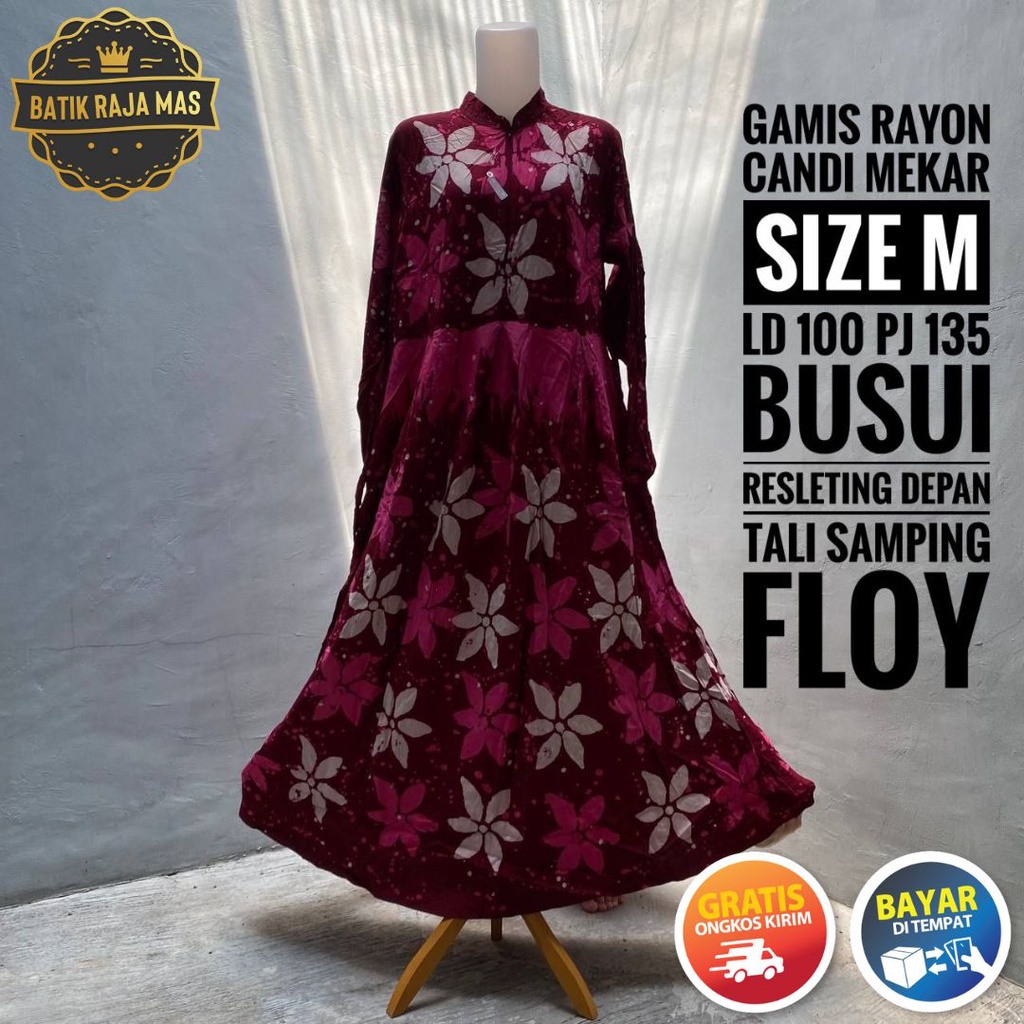Gamis Rayon Wanita Lebaran 2023 Terbaru Dewasa Remaja Ibu Ibu Busui Friendly Resleting Depan Tali Sa