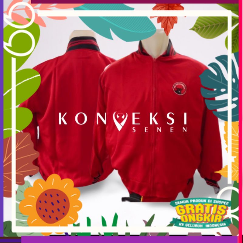 Jaket Bomber PDIP / fusia kuning