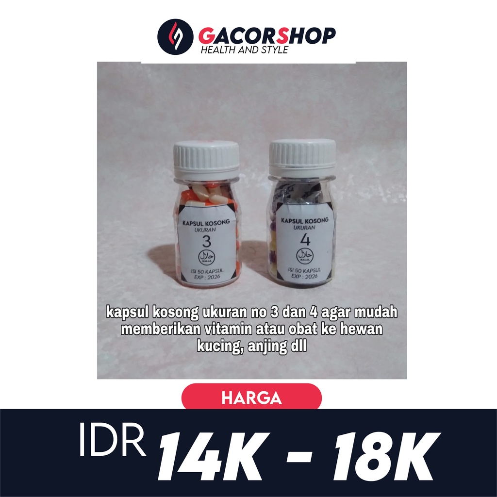 kapsul kosong kecil ukuran 3 dan 4 isi 50 kapsul labih mudah memberikan obat untuk kucing anjing dan