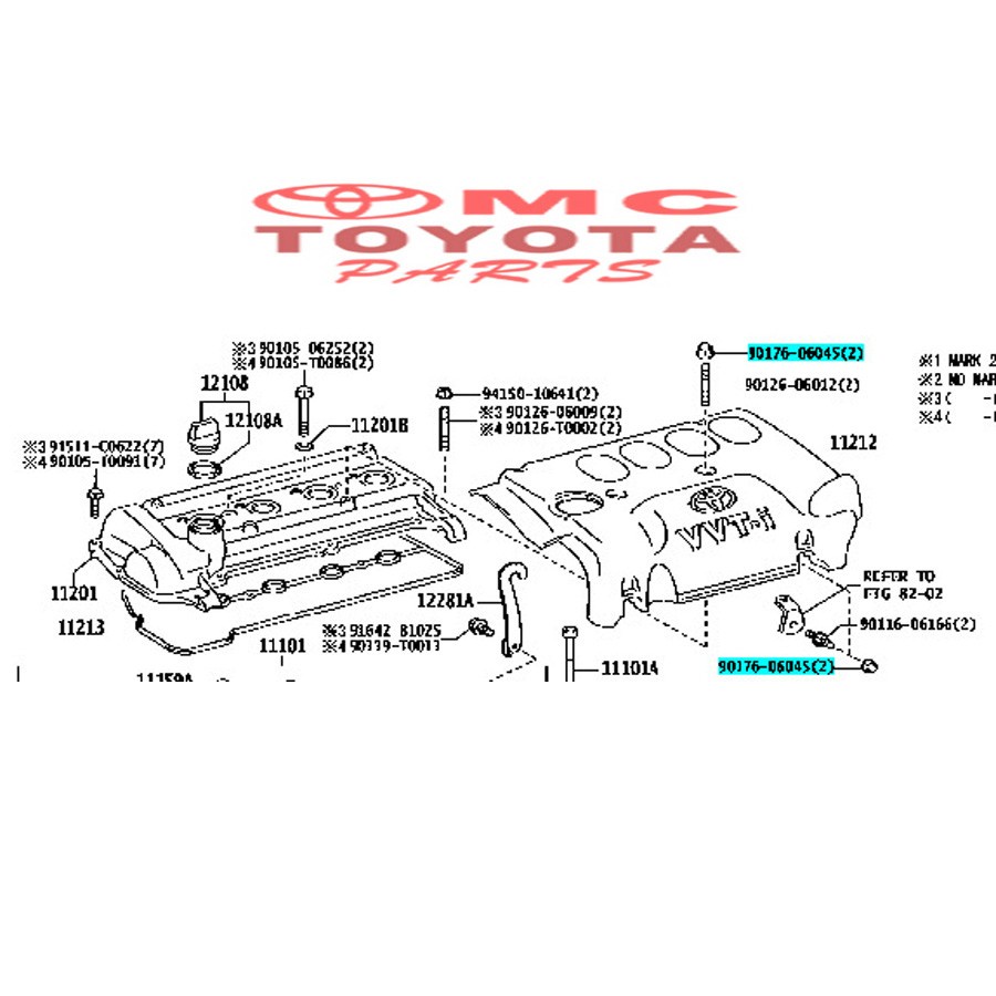 Baut Nut Cover Cylinder Head Vios Soluna Yaris 90176-06045