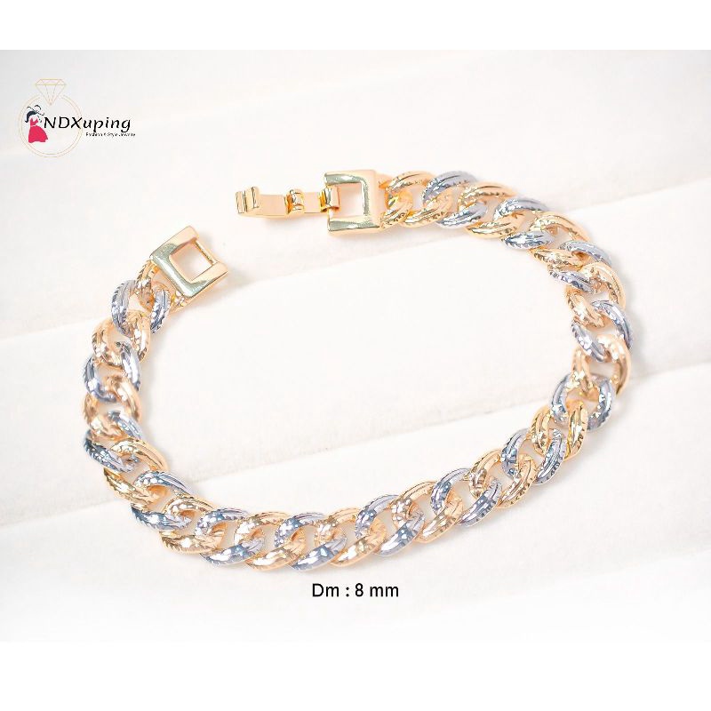 Gelang Tangan Rantai Sisik Naga Mix Xuping Fashion Cantik Dan Simple N07022301