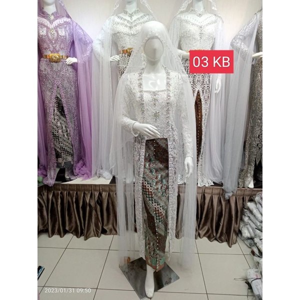 KEBAYA/ AKAD NIKAH MODEL KUTUBARU SEMATAKAI/ ADA PAYET SATU SET ROK SELAYER BAHU KANAN KIRI)