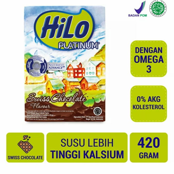 

[ COD ] SUSU HILO PLATINUM SWISS CHOCOLATE 420GR SUSU TINGGI KALSIUM&PROTEIN