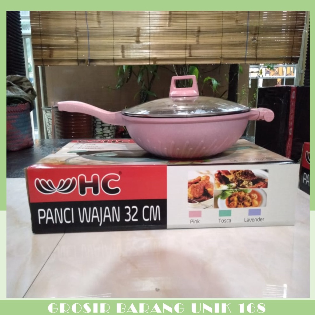 HC WOK PAN PASTEL / PANCI WAJAN KERAMIK HIGH QUALITY/ PENGGORENGAN ANTI LENGKET 32CM