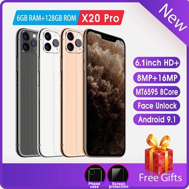 x20 pro Handphone Promo RAM 8GB 256GB ROM 6.7 Inci HD Jaringan 4G/5G Android 10.0 Smartphone