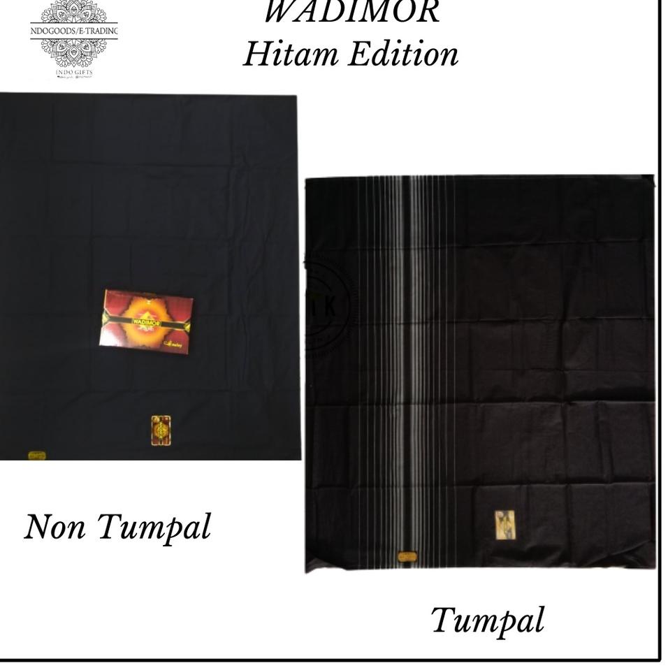 Sarung Wadimor Pria Original Motif Hitam Polos Tumpal Putih Polos Tumpal [GROSIR/ECER] [kjn]
