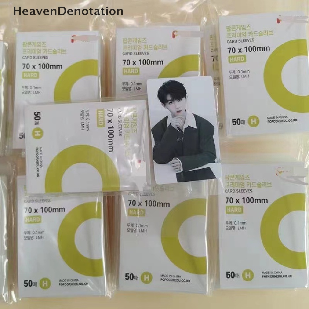 [HeavenDenotation] 50pcs Original Korea Card Sleeves Acid Free Hard 3inch Photocard Pelindung Film HDV