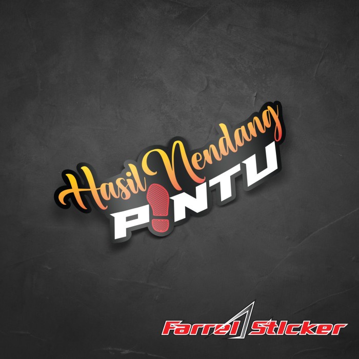 sticker Stiker Hasil Nendang Pintu sticker Tendang Pintu - Putih