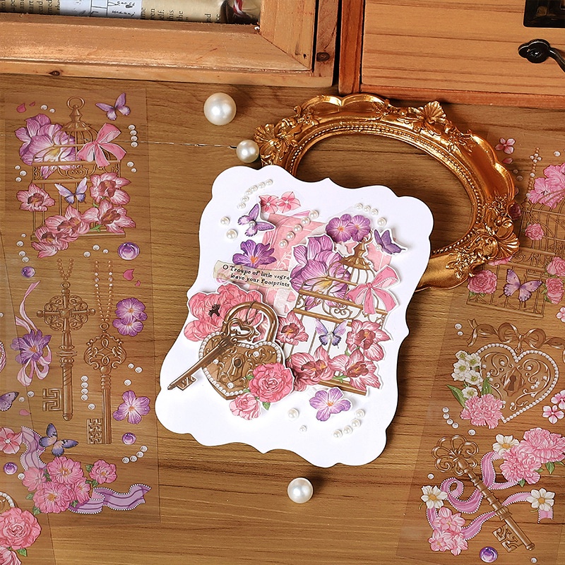 6lembar/set Shakespeare Seri Taman Vintage Bunga Stiker Diy Tangan Akun Bahan Hias