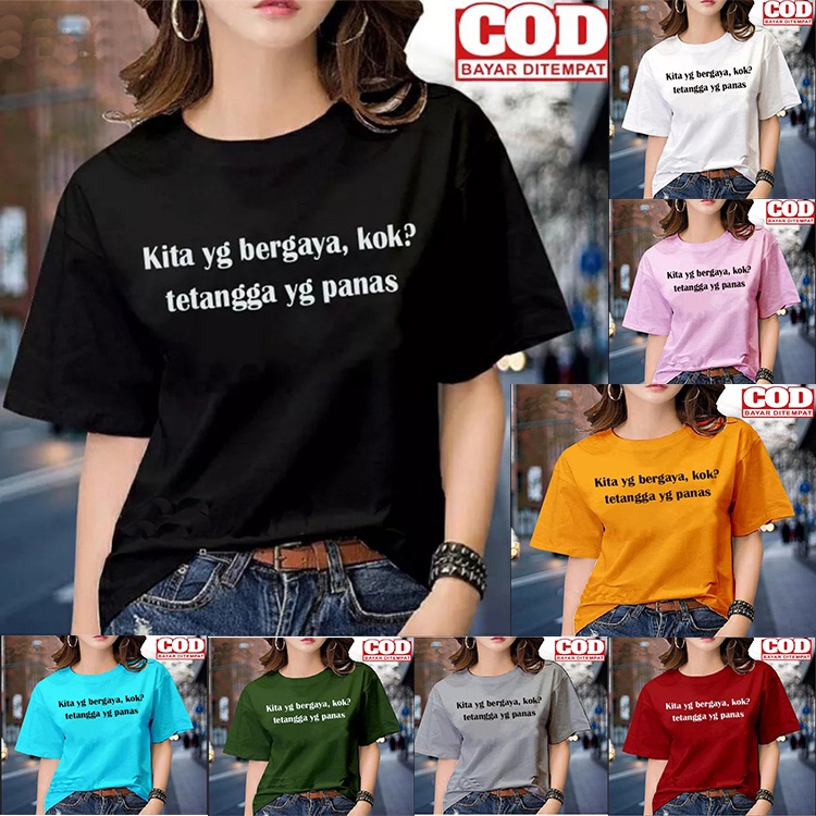 OSCAR FS(COD✔️] T-SHIRT DEWASA S-XXL 30+ Warna KAOS KIta yg bergaya,kok? tetangga yg panas -BYK WARN