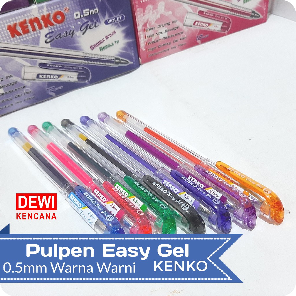 

Terlaris ✨ -Pulpen Easy Gel 0.5mm Warna Warni Kenko isi 12- 2.2.23