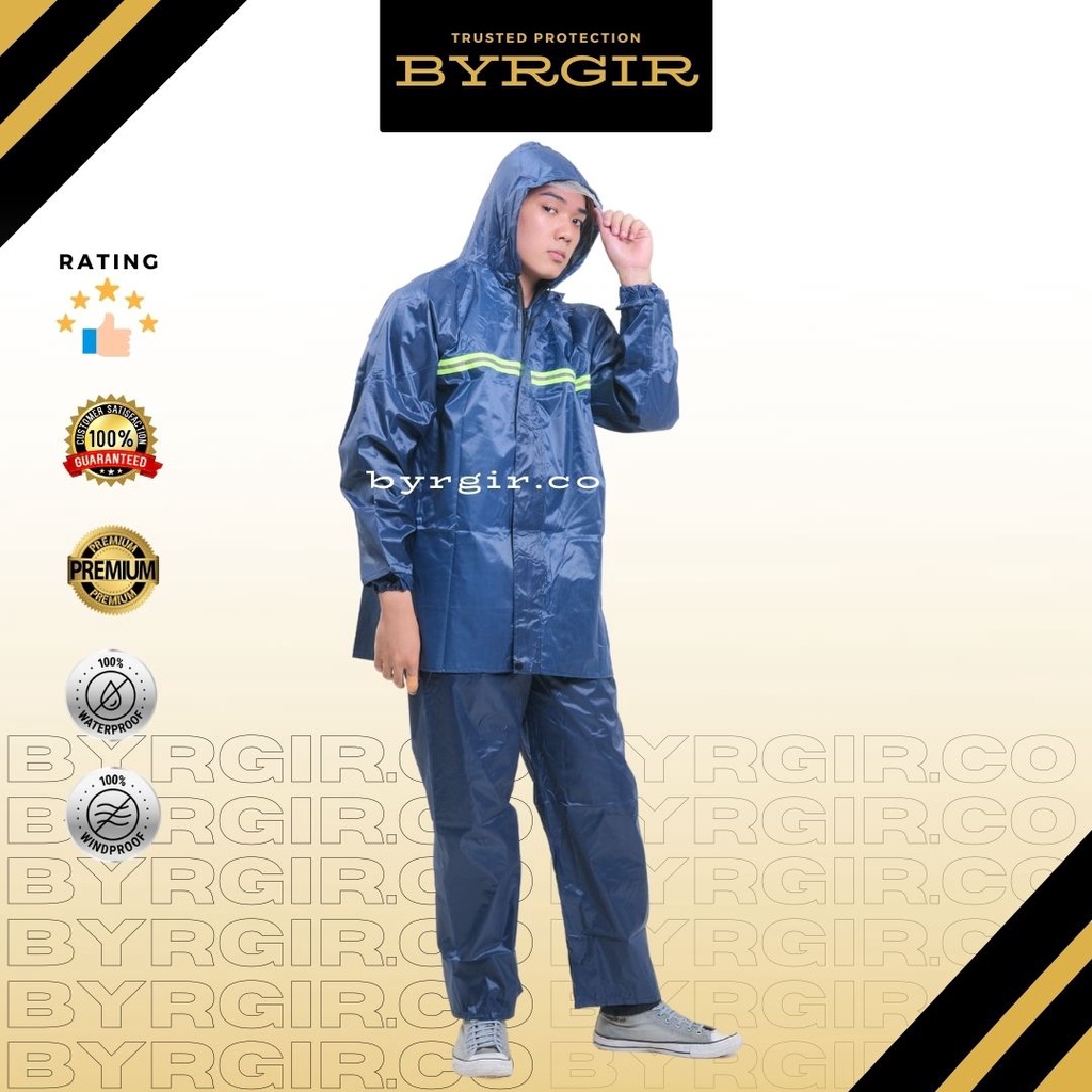 Jas Hujan Setelan Waterproof Pria Motor Tebal Anti Nembus Raincoat Rain Jacket Jaket Rain Mantel Hujan Anti Lembab Gerah Penutup Wajah Faceshield