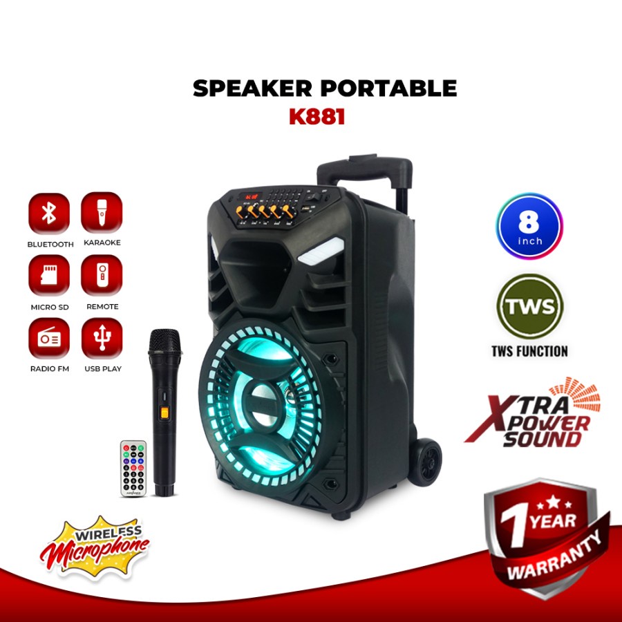 Speaker Meeting Portable bluetooh Advance K881N 8Inch Type B