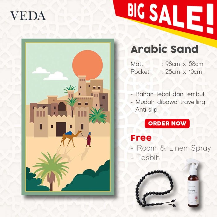

Sajadah Turki Tebal Premium Ukuran besar - Hampers Lebaran Idul Fitri - Anak Poket, Arabic Sand