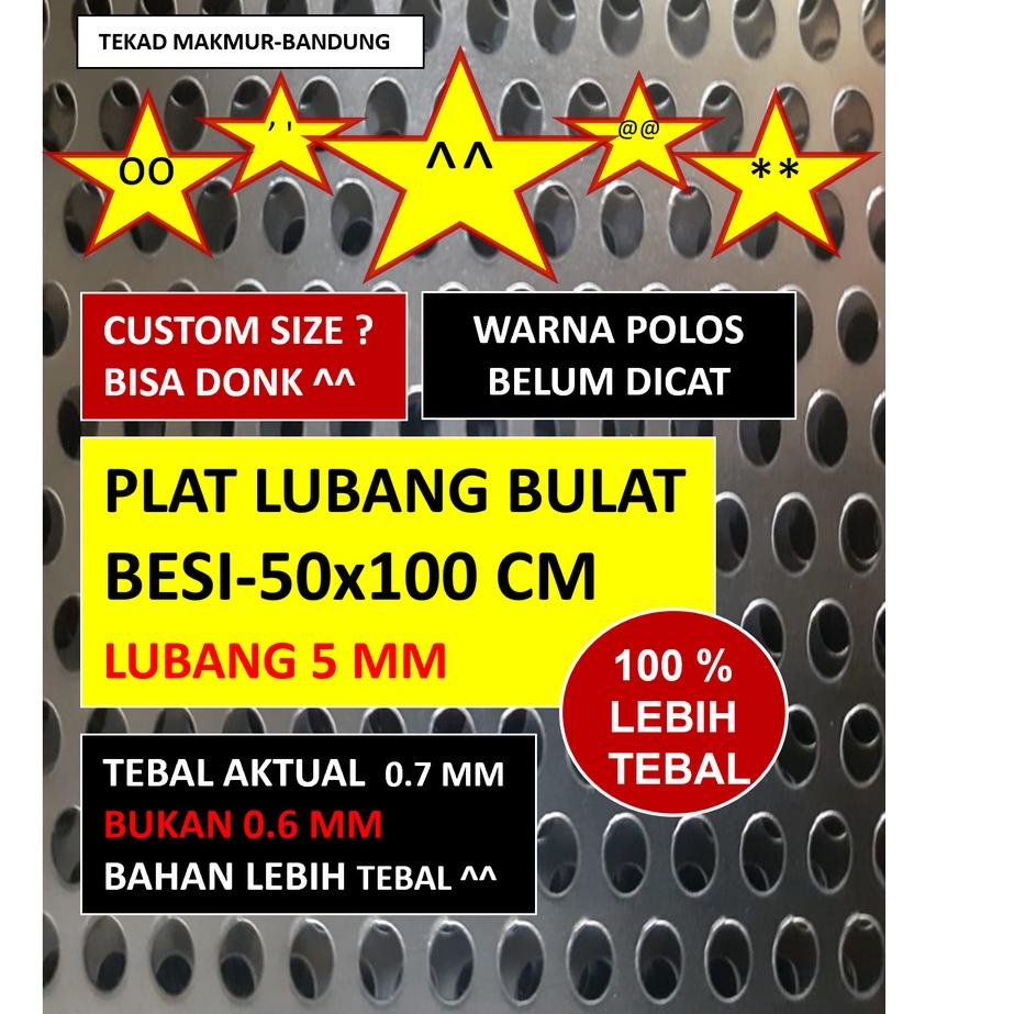 ✭ Plat  - Lubang 5 mm - Plat Besi Ram Speaker - Bulat Tebal 0.8 mm - Ram Grill Plat Lubang ♠