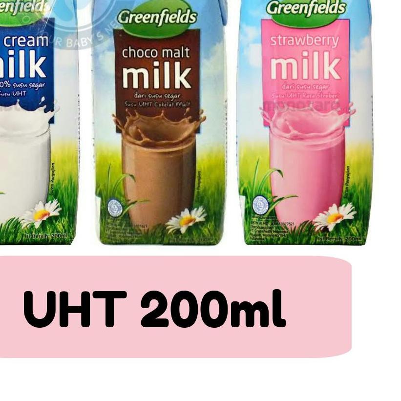 

♨ UHT Greenfields 200ml Perkarton isi 24 Greenfield ♜