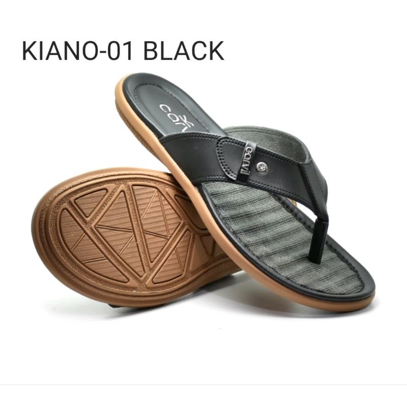 Carvil KIANO-01 BLACK | Sandal Casual Pria Original Carvil Empuk Tidak Licin Keren Trendy Nyaman di Kaki