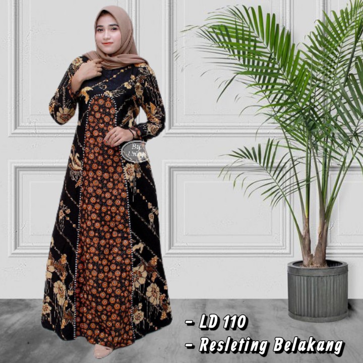 Gamis Batik Katun Manggar Padi Sekar Cantik Kubis Kipas Daun Kupu Jumbo LD 110 LD 120  Couple Model 
