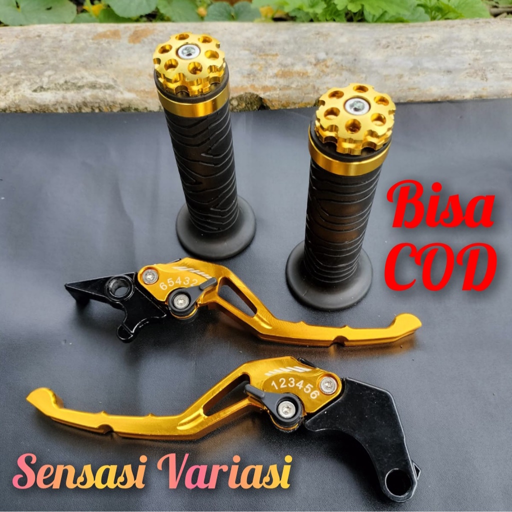 PAKET Handle Rem Kopling Variasi + HandGrip Ring Gold Tiger , sonic , CB150 , CBR ,CBR 150R, Satria 