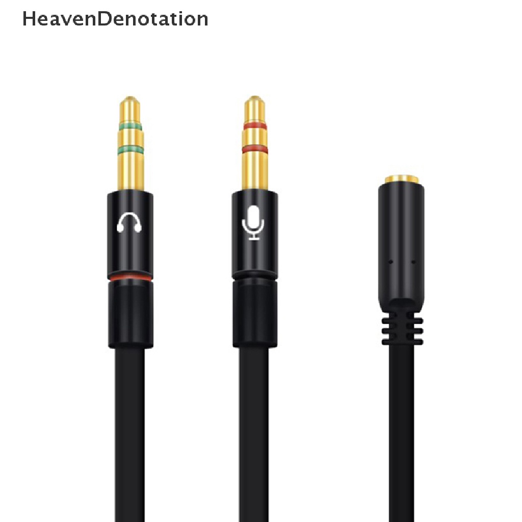 [HeavenDenotation] Adaptor TRRS 3.5mm 2pria1wanita Jack mini 3.5mm 4pin Splitter Mikrofon Audio Stereo Soket Kabel Gepeng Ke 2konektor 3pin HDV