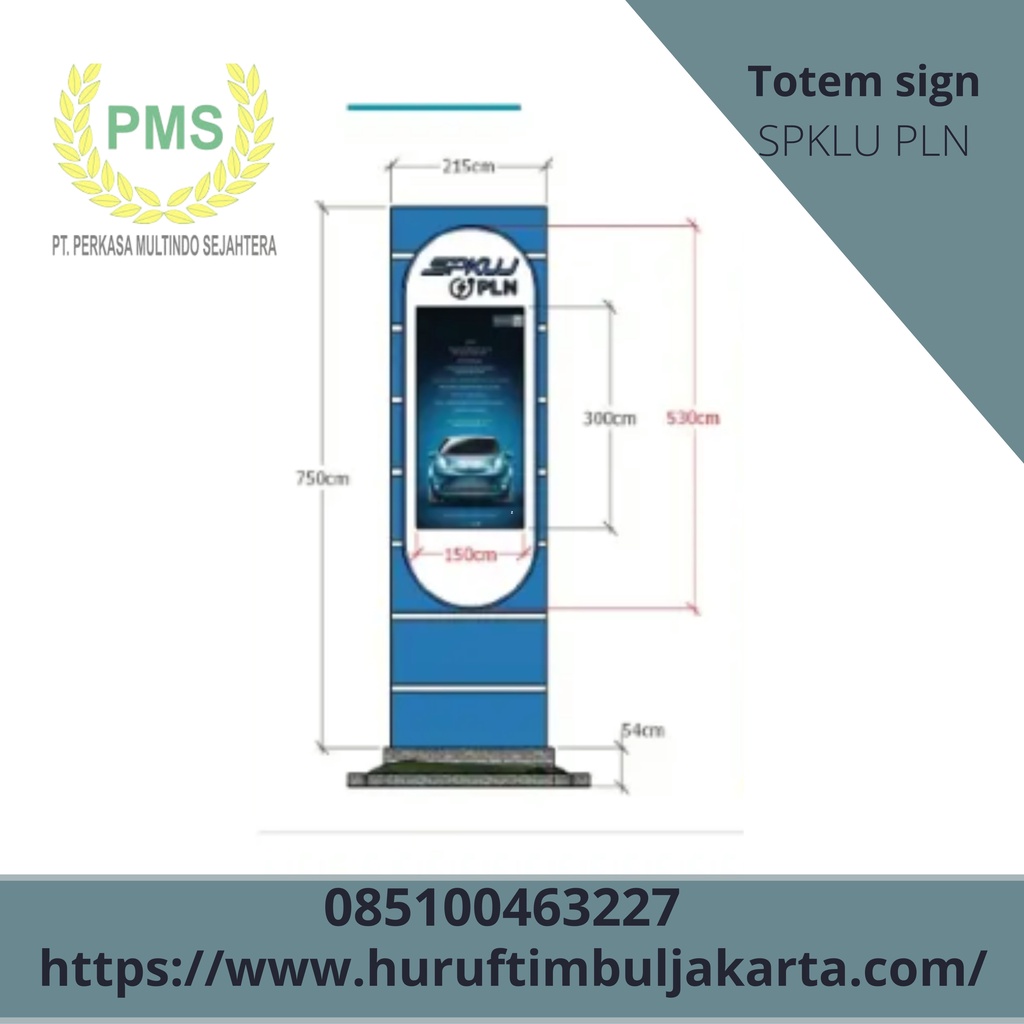 Totem SPKLU PLN Tangerang totem sign pylon sign SPKLU PLN,Totem SPKLU