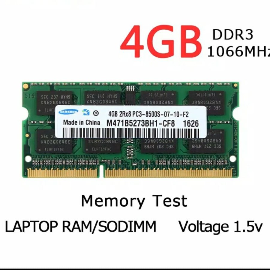 Memory RAM SODIMM DDR3 4GB DDR3 1066Mhz pc3-8500s