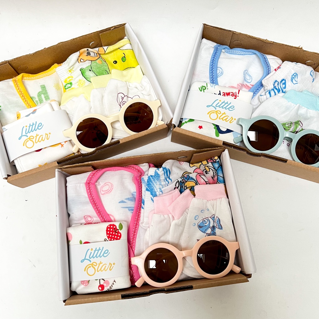 6in1 Mini Baby Gift Set Hampers Baju Bayi Newborn Kado Lahiran Unisex