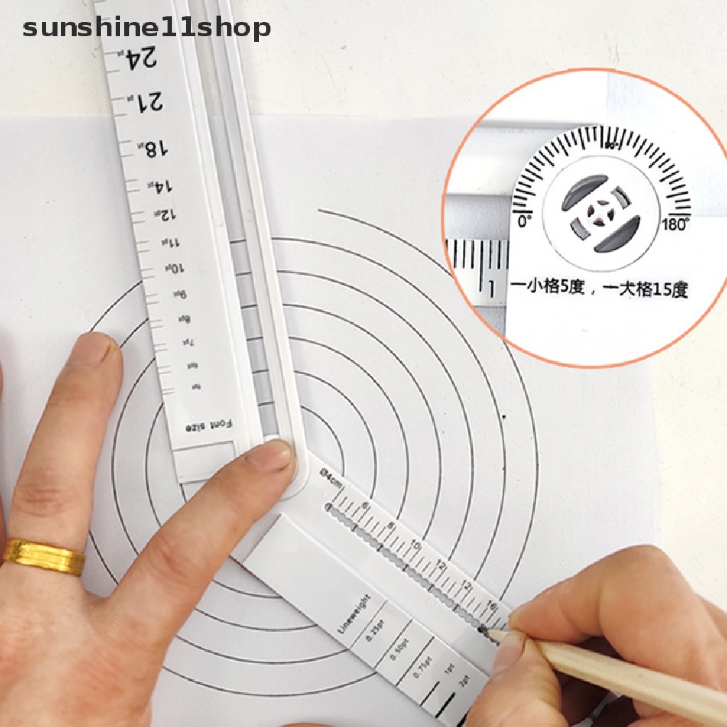 Sho Penggaris Gambar Geometris Lipat Kreatif Penggaris Persegi Panjang Busur Derajat Alat Tulis Siswa Alat Menggambar Matematika Perlengkapan Kantor Sekolah N