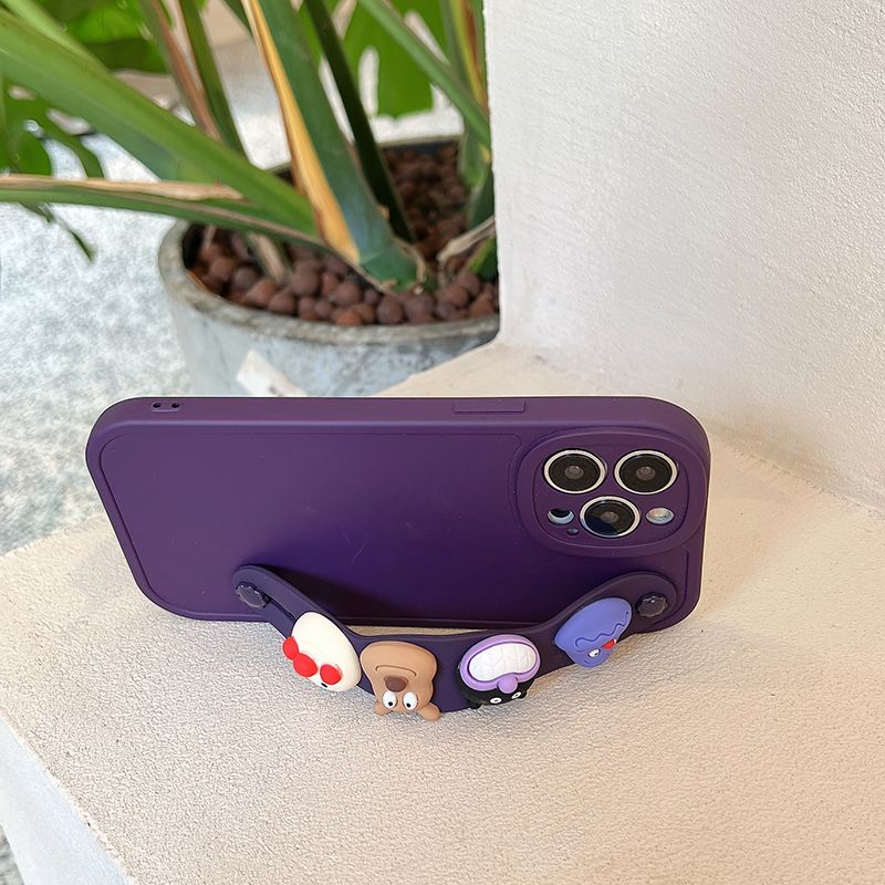 IPHONE Casing Ponsel Desain Boneka Strap Pergelangan Tangan Roti Tiga Dimensi Kompatibel Dengan Iphone12 13 14 11 Pro Max X Xs Max Xr Gdfg