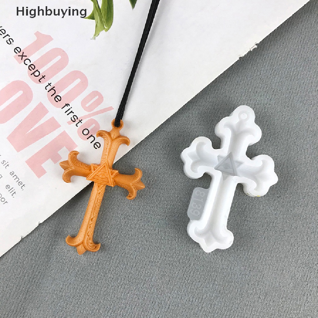 Hbid Cross Resin Mold Silicone Mold Epoxy Resin Cross Mold Untuk Casg DIY Gantungan Kunci Kalung Liontin Membuat Perhiasan Glory