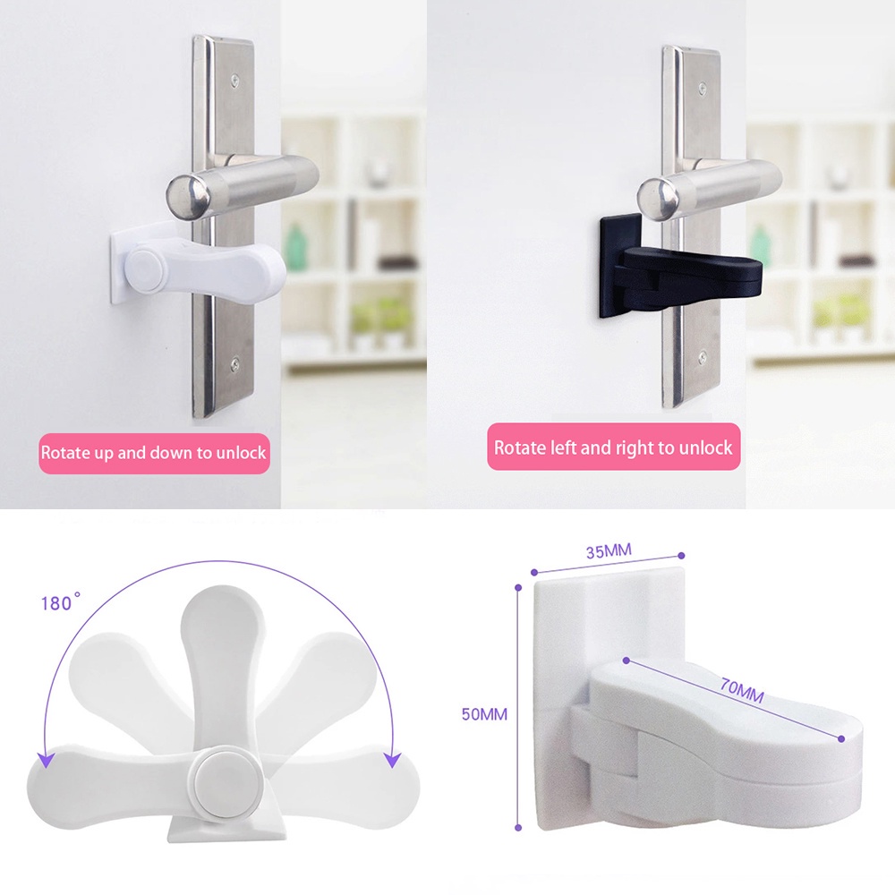 Kunci Gagang Anti Buka ABS Pengaman Kait Pengaman Pintu Lemari Kunci Gagang Profesional Universal Anti Buka Pegangan Perangkat Perlindungan Bayi Anak Pet Safety Lock Door Lever Lock