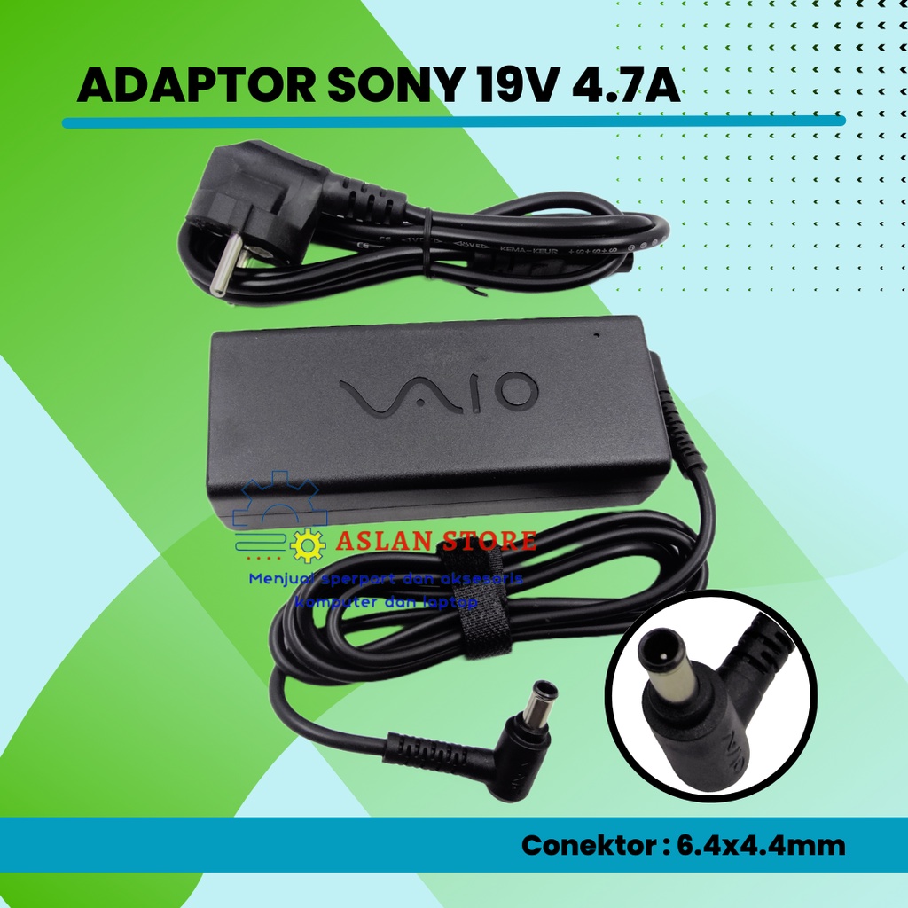 Adaptor Charger TV LCD LED Monitor Sony 19.5V 4.7A Original PCG-61511L VGP-AC19V20 VGP-AC19V29 VGP-AC19V31 VGP-AC19V32 33