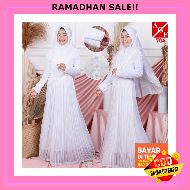 [ Terbaru ] Safira Dress Kids Bahan Crinkle Gamis Anak Perempuan 5 S/D 8 Tahun Kekinian 2022 Viral B