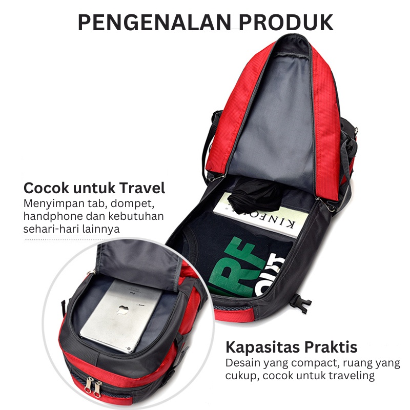 Mainland Ransel Gunung Pria Wanita 60L Tas Hiking Mendaki Backpack Traveling Outdoor TR116