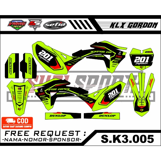 DECAL STIKER KLX 150 GORDON ULL BODY (S.K3.005)