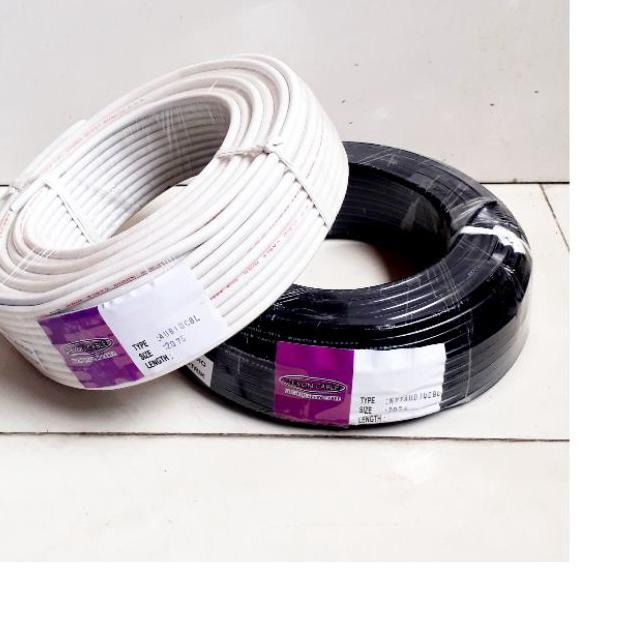 ☀ Kabel listrik serabut HYO  hitam  putih 1 roll ❉