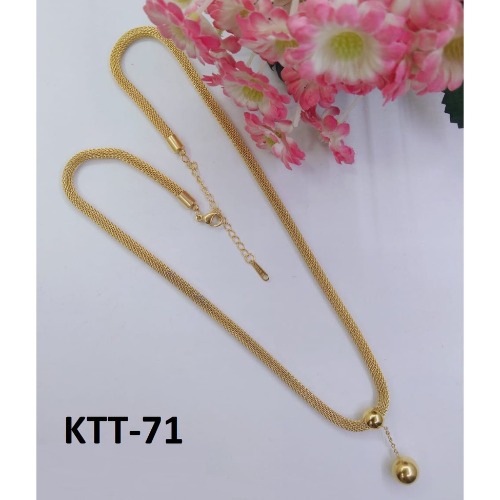 KALUNG TITANIUM EMAS GOLD BULAT BOLA TERMURAH / DUNIA GELANG TERBARU