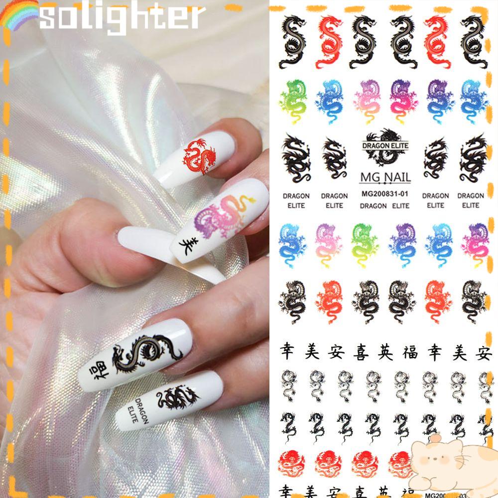 Solighter 3D Nail Art Sticker DIY Dekorasi Nail Art Manicure Decor Bunga Kupu-Kupu Stiker