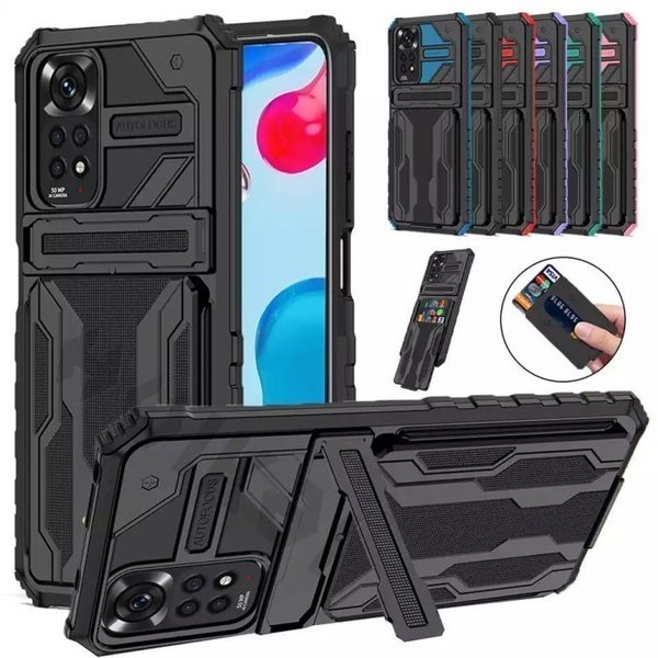 Case Transformers SLOT CARD Standing Redmi Note 10/10S/Note 10 Pro Hardcase Shockproof Tahan Banting