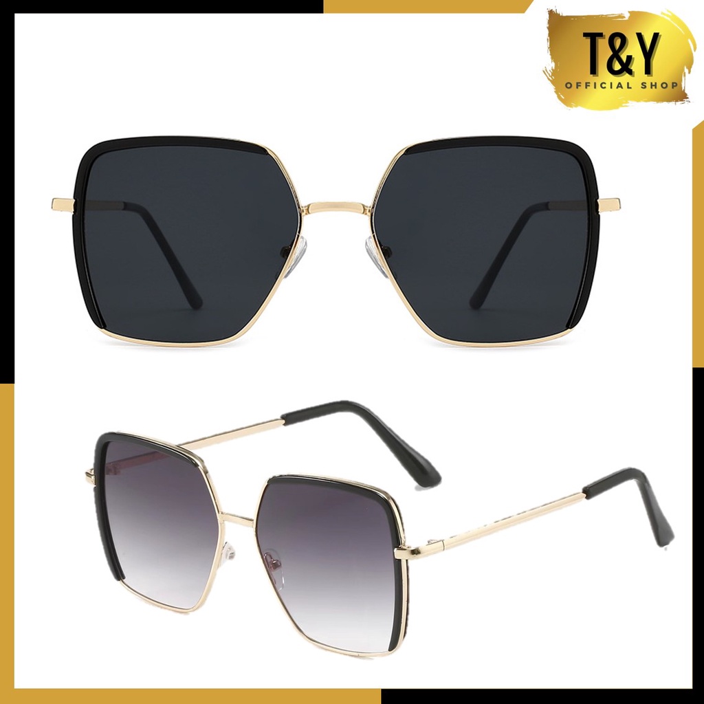 T&amp;Y Kacamata Kotak Wanita 6630 Kaca Mata Kotak Korean Sunglassess Eyewear Gaya Korea Kekinian Import Murah