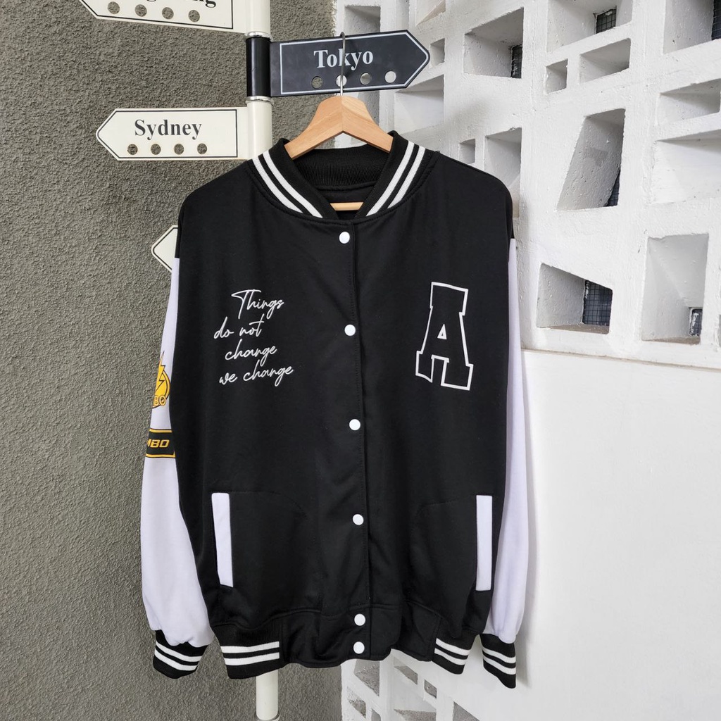 aket base ball lightning a bears terbaru / jaket base ball basic populer / jaket couple sahabat / sw