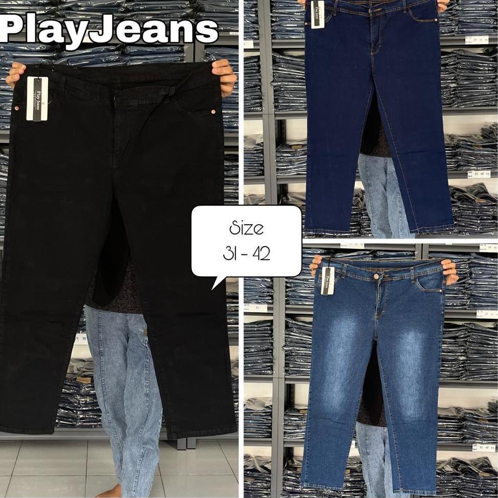 TREN TERBARU Celana Jeans Pinggang Resleting Jumbo Celana Jeans Jumbo Polos Celana Jeans Resleting B