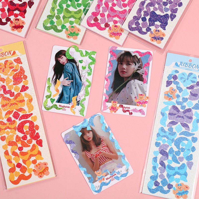 STICKER GILTTER WARNA WARNI PITA BERUANG / STICKER GLITER DEKORASI