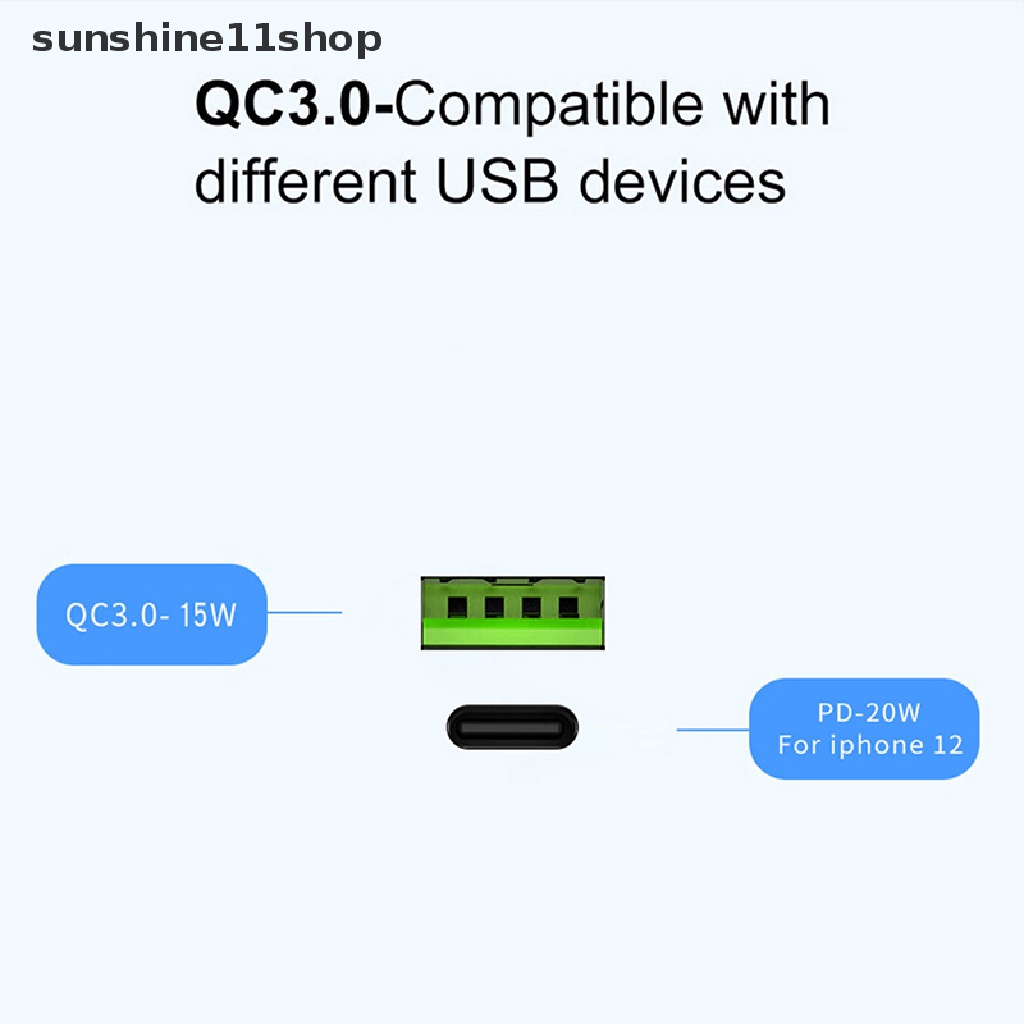 Sho PD 20W USB Charger Quick Charge 3.0 Fast Phone Charger Adapter Tipe-PD Untuk Telepon N