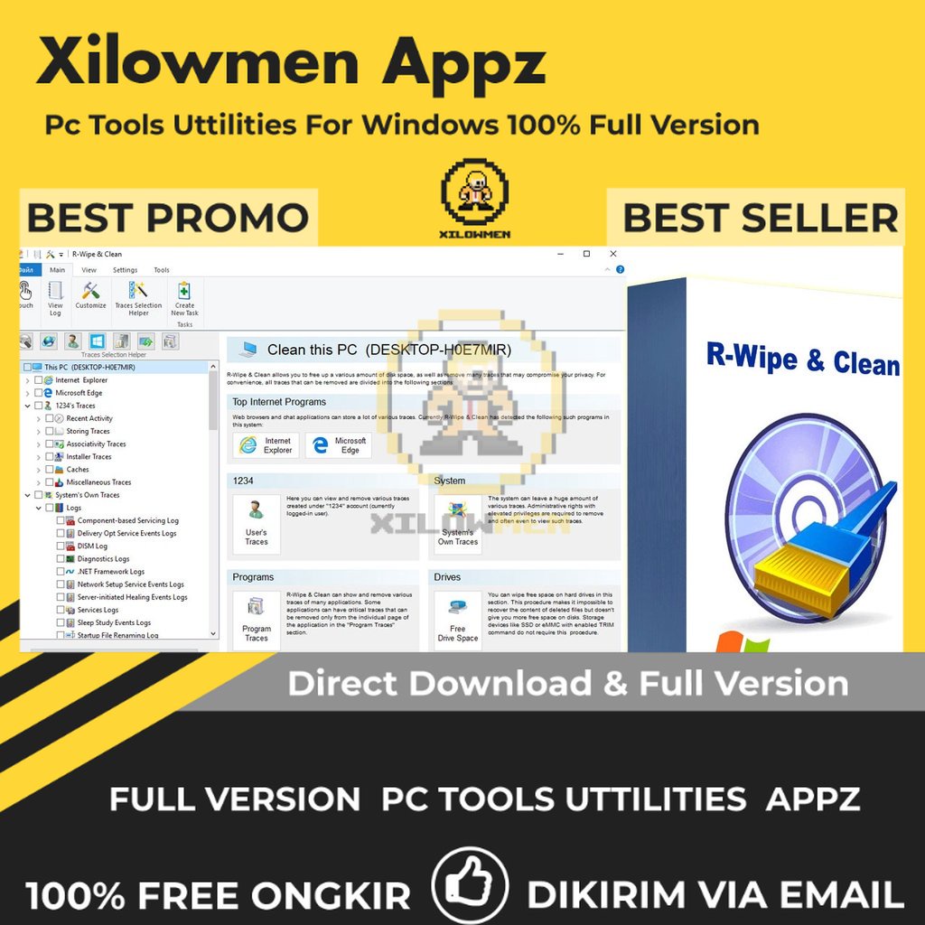 [Full Version] R-Wipe &amp; Clean Pro PC Tools Software Utilities Lifetime Win OS