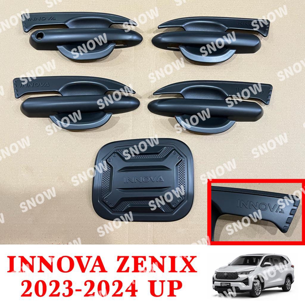 Paket Outer Handle Tank Cover All New Innova Zenix 2022 2023 2024 UP Hitam Chrome Carbon