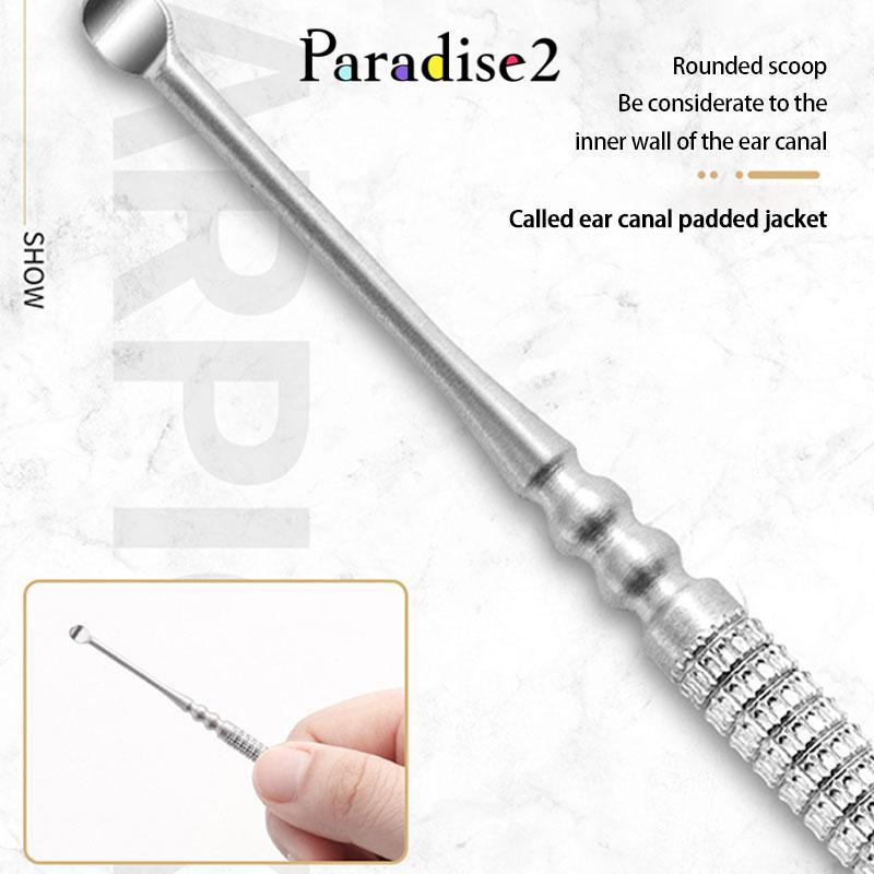 COD- Stainless steel pembersih telinga pembersih telinga pegas kepala ganda berputar 6-piece alat pe