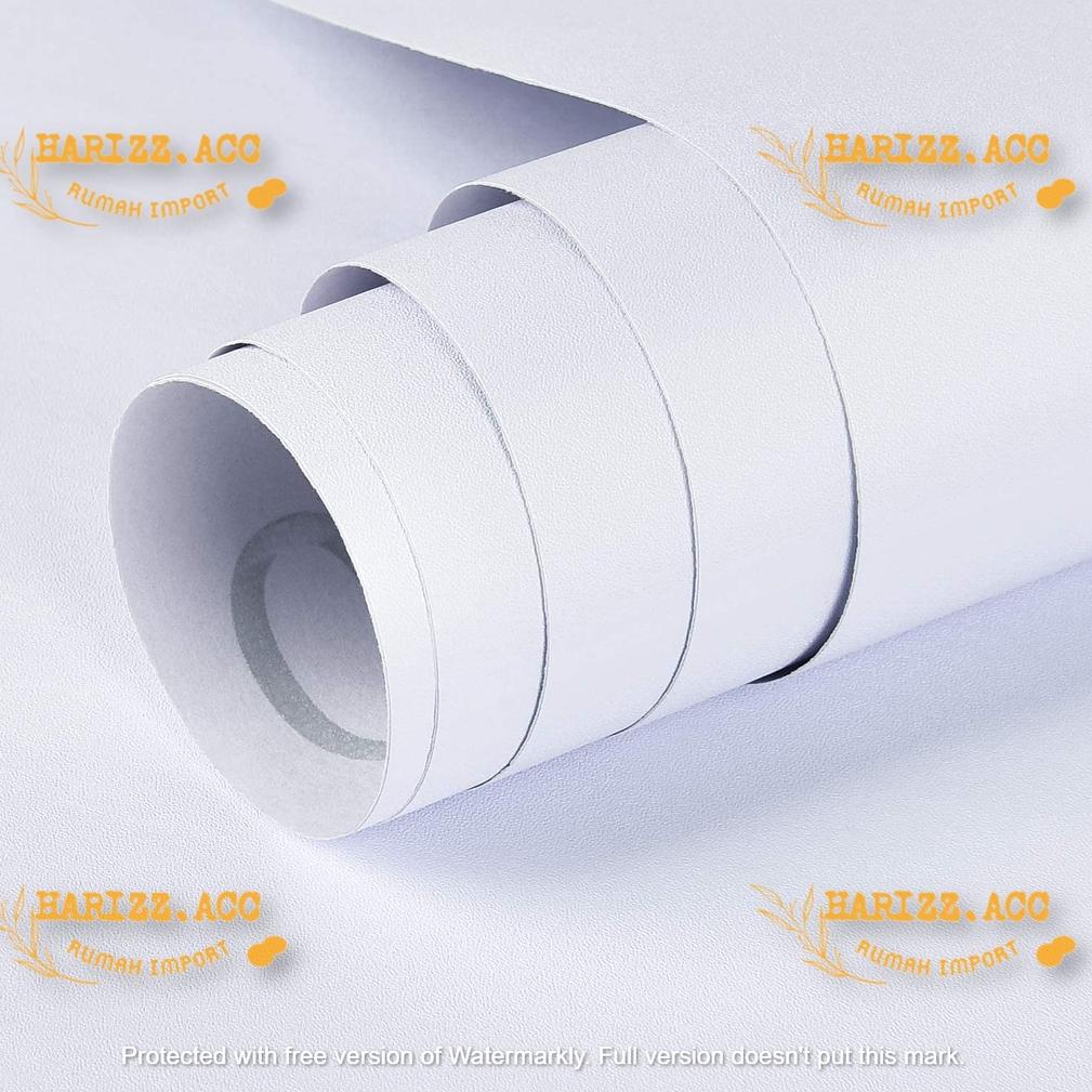 TERMURAH WALLPAPER STIKER DINDING PUTIH POLOS BERSERAT