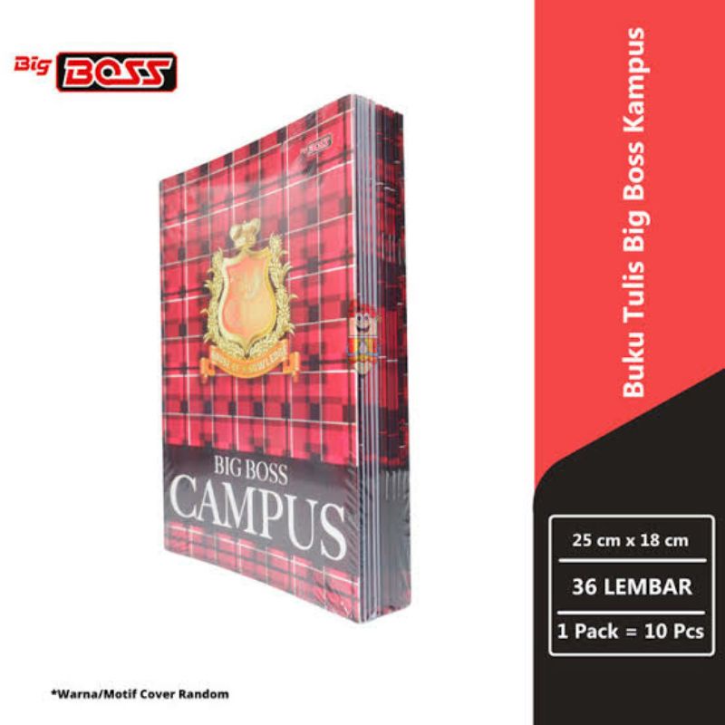 

[PACK 10 BK] BUKU TULIS BIG BOSS ISI 36 LEMBAR / BUKU TULIS PANJANG BIG BOSS CAMPUS BOXY